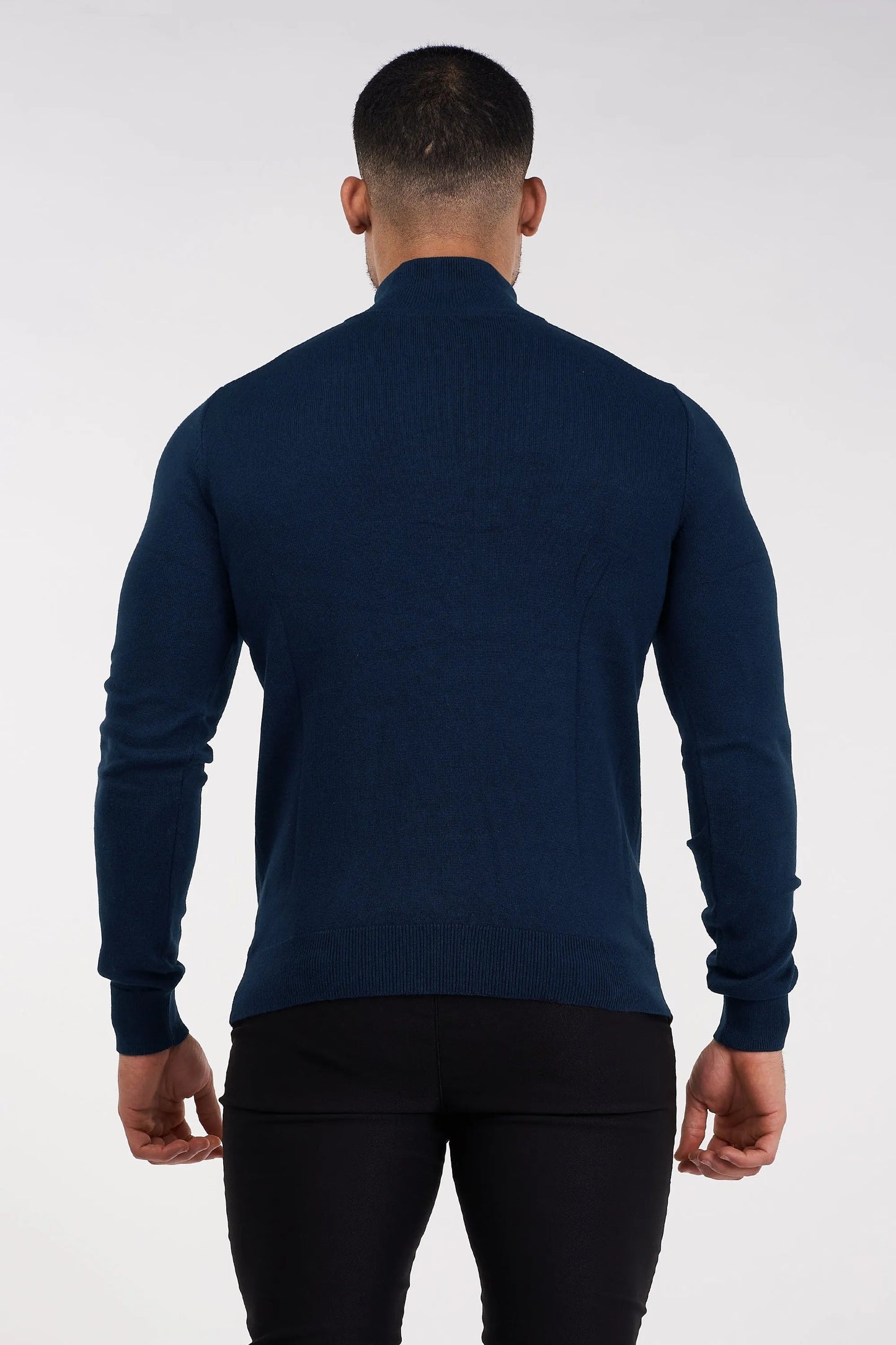 SJØRVA - HALF ZIP SWEATER - BLUE