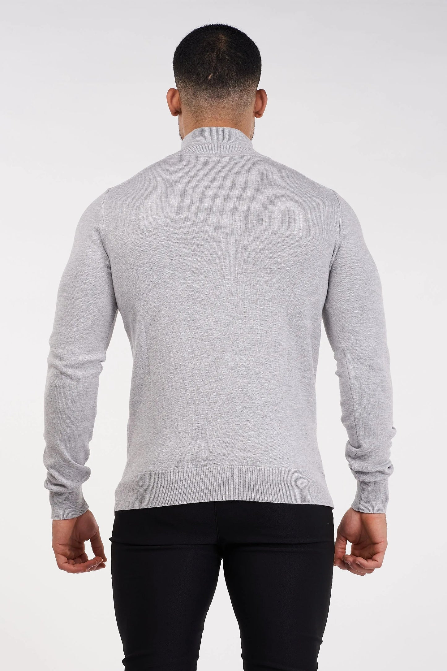 SJØRVA - HALF ZIP SWEATER - GREY