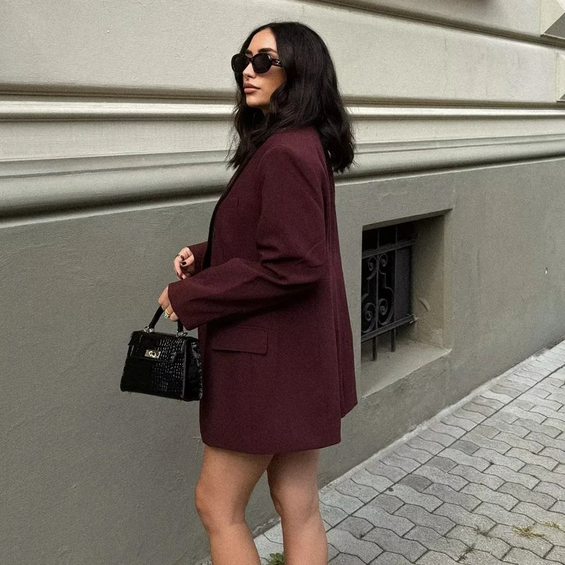 Oversized Burgundy Blazer™