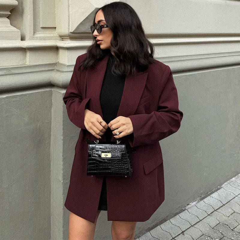 Oversized Burgundy Blazer™