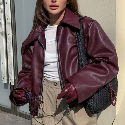 Vintage Burgundy Leather Jacket™