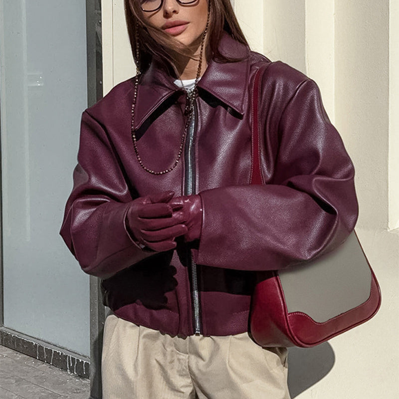 Vintage Burgundy Leather Jacket™